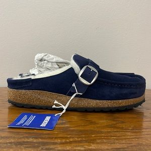 Birkenstock Buckley Shearling clog blue size 38 narrow fit